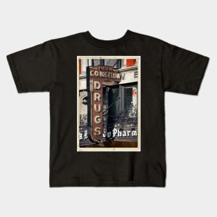 Drugstore in the West Village - Kodachrome Postcards Kids T-Shirt